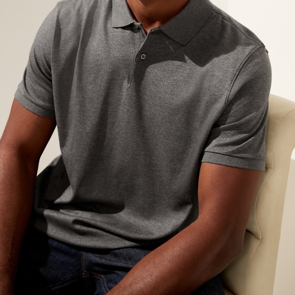 BANANA REPUBLIC Luxury-Touch Performance Polo, Dark Gray NWT